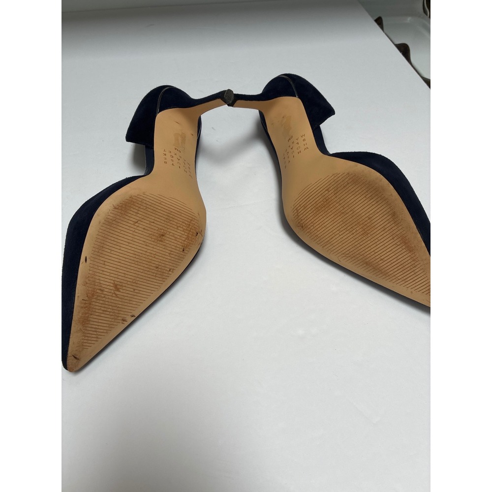 White House Black Market Ella Officer Blue Suede d'Orsay Pointed Toe Pumps 8 - Picture 11 of 11